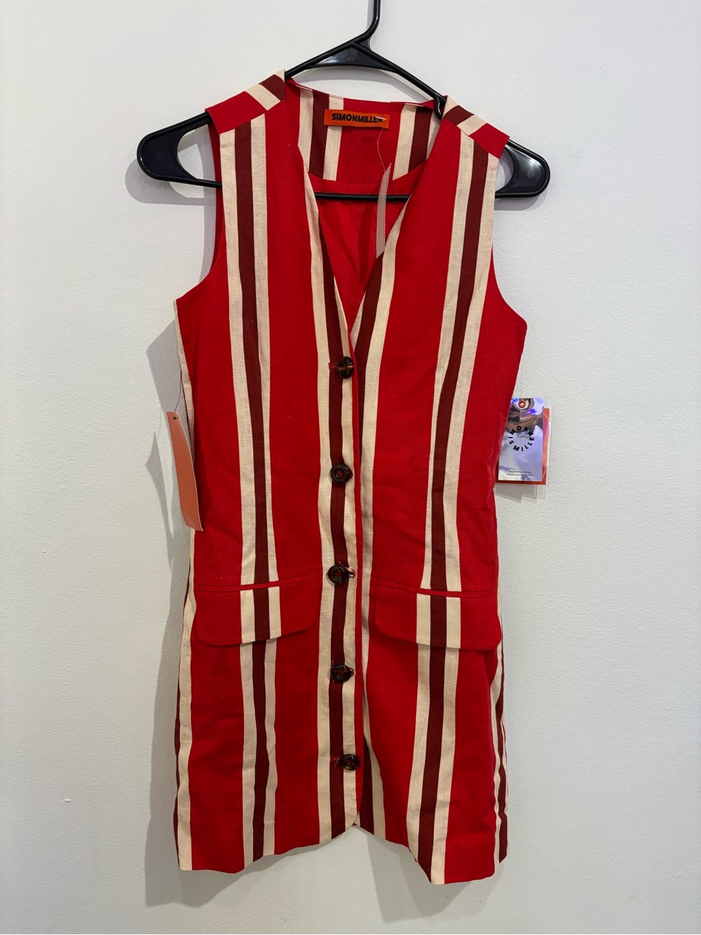 NWT SImon Miller Carob Linen Mini Dress Size XS